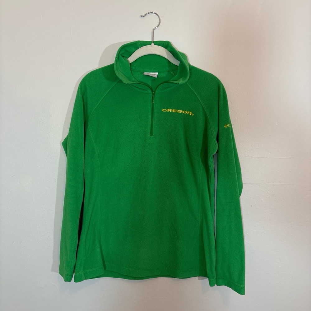 Columbia Oregon Ducks Green Fleece Pullover